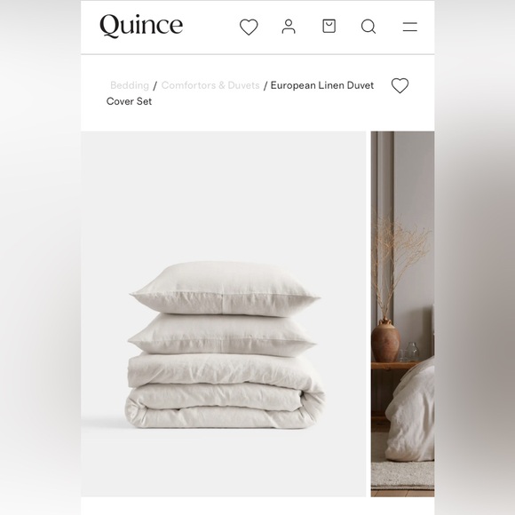 Quince Other - Quince European Linen Duvet Cover Set